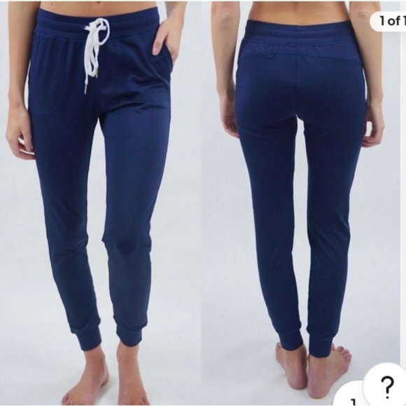 ZYIA Active Cozy Jogger Sweatpants Navy Blue - Picture 1 of 8